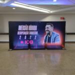 portico e banner de backdrop - estrutura metalica - leme