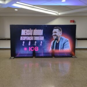 portico e banner de backdrop - estrutura metalica - leme
